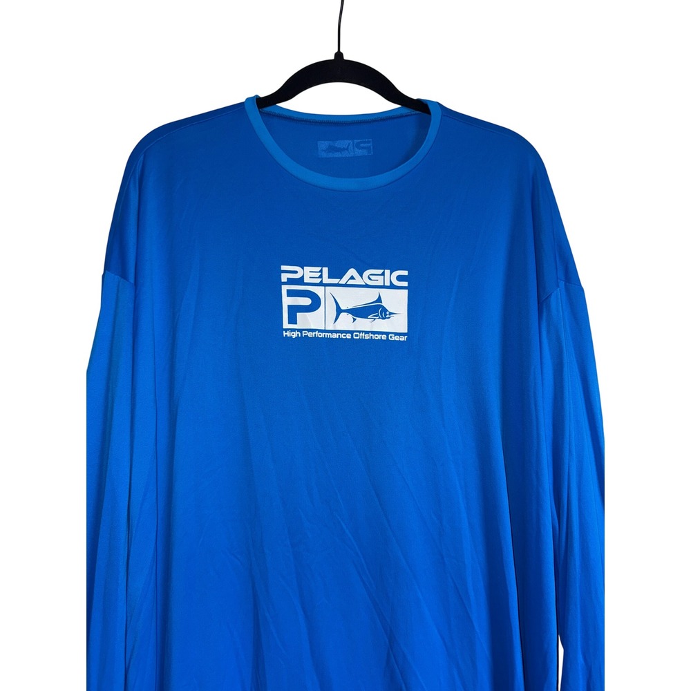 Pelagic XXL Long Sleeve Fishing Shirt High Performance Offshore Gear Blue